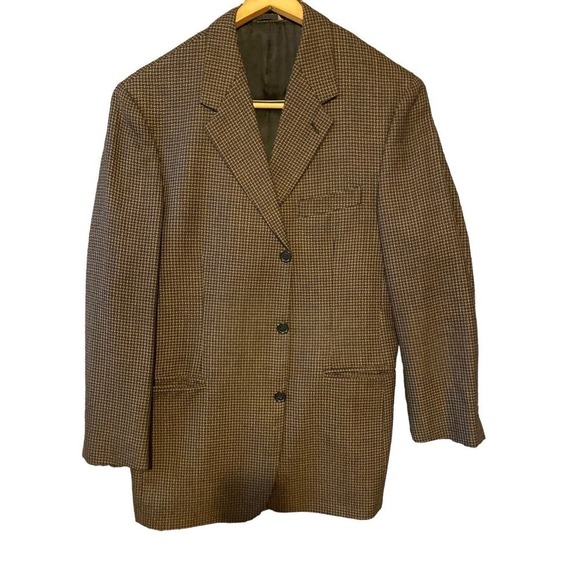 Riserva Dillard's Sport Blazer Jacket Houndstooth 40 R Made in Italy 100% Wool - Picture 3 of 16